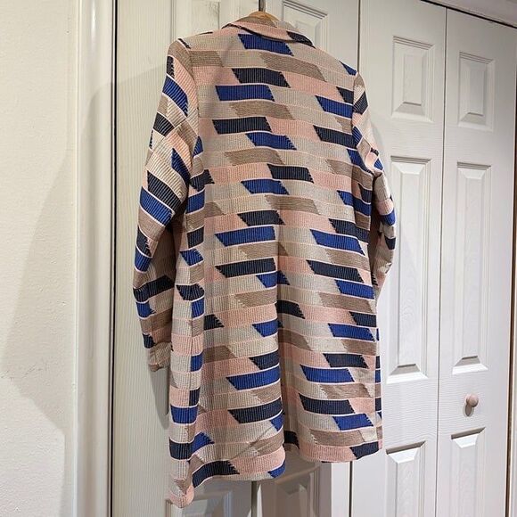 C. Wonder Christian Siriano Geometric Embroidered Knee Length Blazer Coat Jacket - Picture 7 of 12